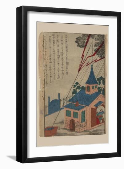 Benjamin Franklin and Lightning (Furankurin to Kaminari No Zu)-null-Framed Art Print