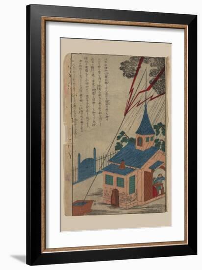 Benjamin Franklin and Lightning (Furankurin to Kaminari No Zu)-null-Framed Art Print