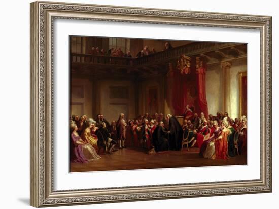 Benjamin Franklin Appearing before the Privy Council-Christian Schussele-Framed Giclee Print