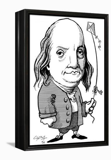 Benjamin Franklin, Caricature-Gary Gastrolab-Framed Premier Image Canvas