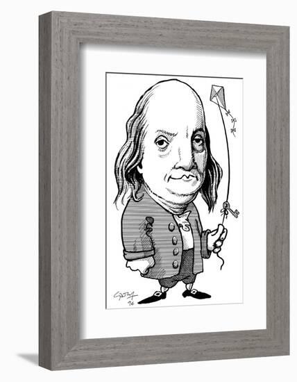 Benjamin Franklin, Caricature-Gary Gastrolab-Framed Photographic Print