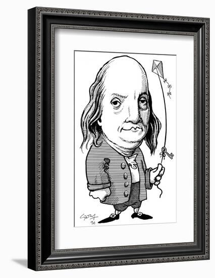 Benjamin Franklin, Caricature-Gary Gastrolab-Framed Photographic Print