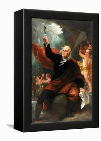 Benjamin Franklin Drawing Electricity from the Sky-Benjamin West-Framed Stretched Canvas