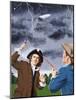 Benjamin Franklin Experimenting with Lightning-John Keay-Mounted Giclee Print