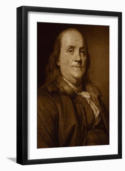 Benjamin Franklin in Fur Collar-Joseph-Siffrede Duplessis-Framed Art Print