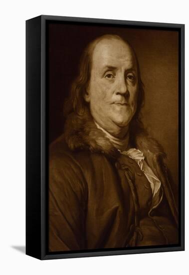 Benjamin Franklin in Fur Collar-Joseph-Siffrede Duplessis-Framed Stretched Canvas