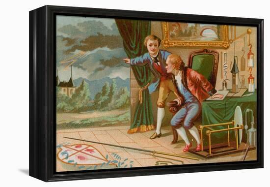 Benjamin Franklin, Inventor of the Lightning Rod and One of the Founding Fathers of the USA-null-Framed Premier Image Canvas