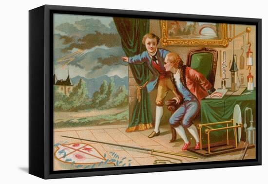 Benjamin Franklin, Inventor of the Lightning Rod and One of the Founding Fathers of the USA-null-Framed Premier Image Canvas