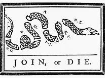 Join, or Die (Litho)-Benjamin Franklin-Framed Premier Image Canvas