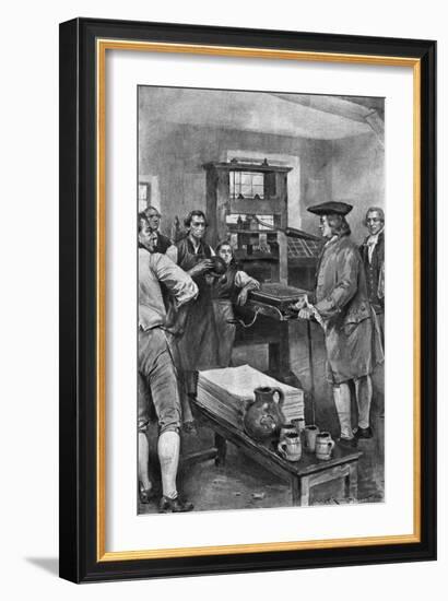 Benjamin Franklin Offering Advice to Printers-null-Framed Giclee Print