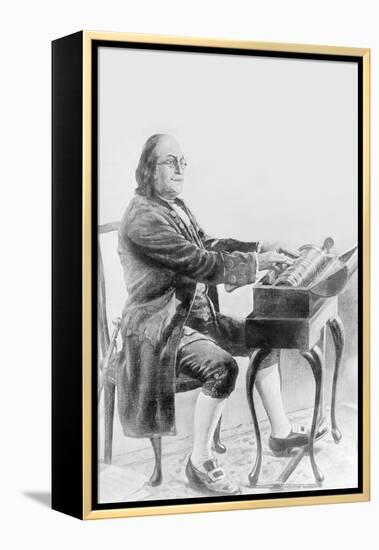 Benjamin Franklin Playing the Armonica-null-Framed Stretched Canvas