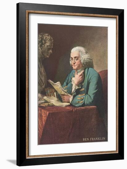 Benjamin Franklin Reading-null-Framed Art Print