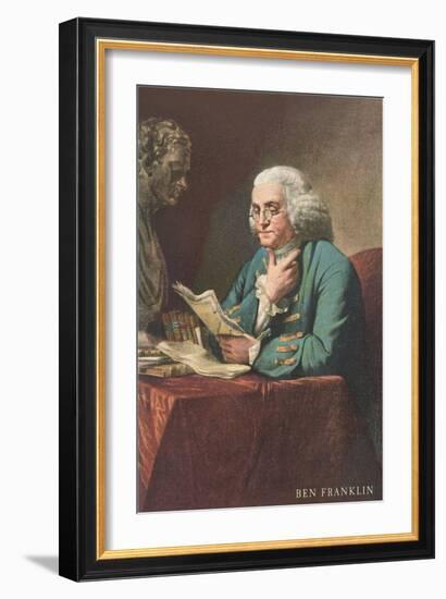 Benjamin Franklin Reading-null-Framed Art Print