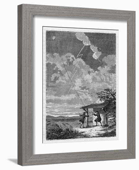 Benjamin Franklin's Conducting His Lightning Experiments in Philadelphia-Guiguet-Framed Art Print