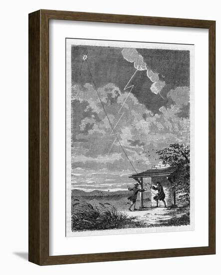 Benjamin Franklin's Conducting His Lightning Experiments in Philadelphia-Guiguet-Framed Art Print