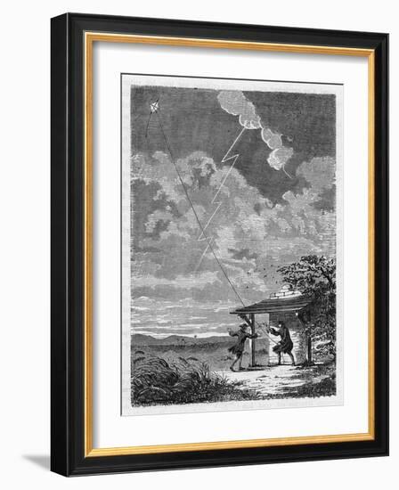 Benjamin Franklin's Conducting His Lightning Experiments in Philadelphia-Guiguet-Framed Art Print