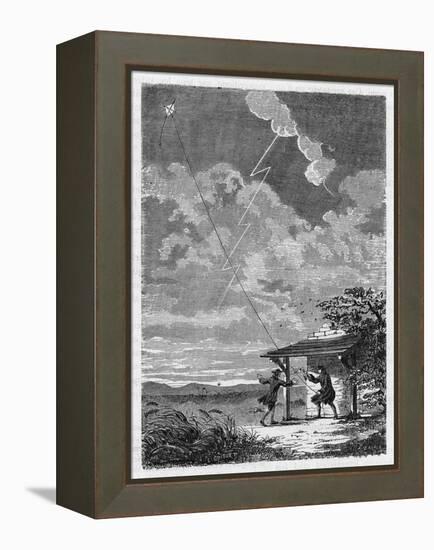 Benjamin Franklin's Conducting His Lightning Experiments in Philadelphia-Guiguet-Framed Stretched Canvas