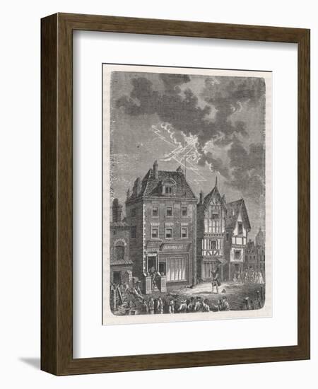 Benjamin Franklin's First Lightning Conductor on Benjamin West's House-Lebreton-Framed Premium Giclee Print