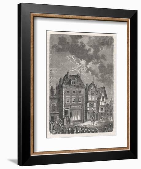 Benjamin Franklin's First Lightning Conductor on Benjamin West's House-Lebreton-Framed Premium Giclee Print