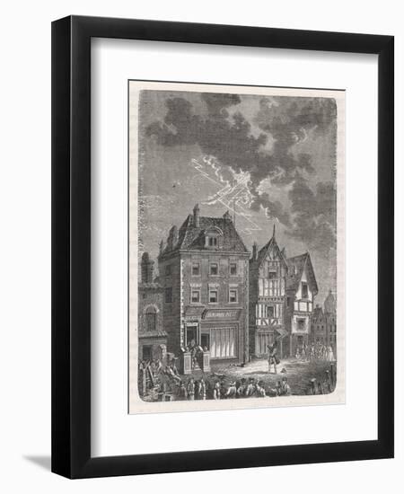 Benjamin Franklin's First Lightning Conductor on Benjamin West's House-Lebreton-Framed Premium Giclee Print