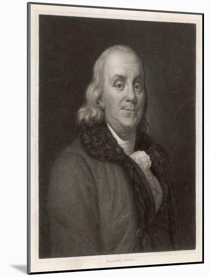 Benjamin Franklin the American Statesman Scientist and Philosopher-J. Thomson-Mounted Art Print