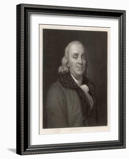 Benjamin Franklin the American Statesman Scientist and Philosopher-J. Thomson-Framed Art Print