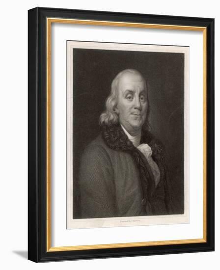 Benjamin Franklin the American Statesman Scientist and Philosopher-J. Thomson-Framed Art Print