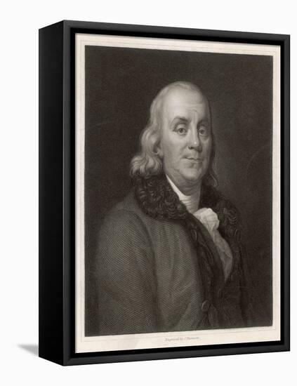 Benjamin Franklin the American Statesman Scientist and Philosopher-J. Thomson-Framed Stretched Canvas