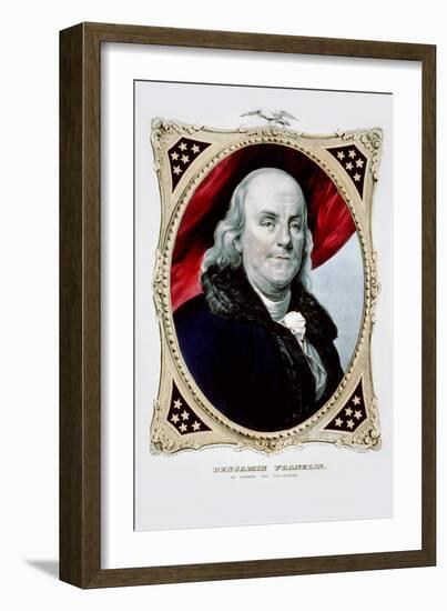 Benjamin Franklin: the Statesman and Philosopher-Currier & Ives-Framed Art Print