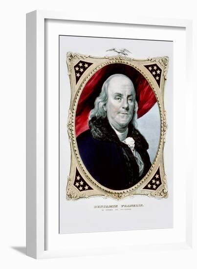 Benjamin Franklin: the Statesman and Philosopher-Currier & Ives-Framed Art Print