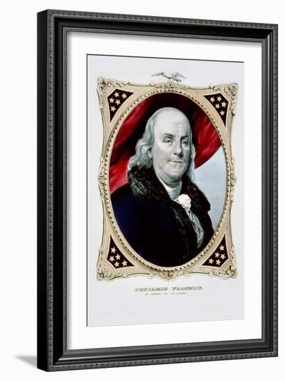 Benjamin Franklin: the Statesman and Philosopher-Currier & Ives-Framed Art Print