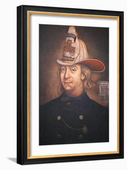 Benjamin Franklin Wearing the Uniform of the Union Fire Company Which He Founded in Philadelphia-American-Framed Giclee Print