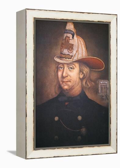 Benjamin Franklin Wearing the Uniform of the Union Fire Company Which He Founded in Philadelphia-American-Framed Premier Image Canvas