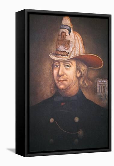 Benjamin Franklin Wearing the Uniform of the Union Fire Company Which He Founded in Philadelphia-American-Framed Premier Image Canvas