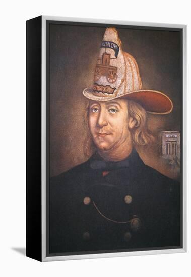 Benjamin Franklin Wearing the Uniform of the Union Fire Company Which He Founded in Philadelphia-American-Framed Premier Image Canvas