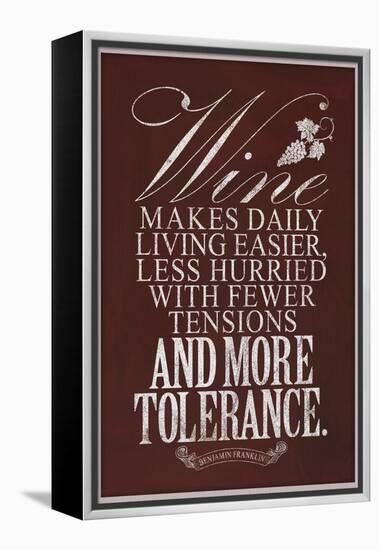 Benjamin Franklin Wine Quote-null-Framed Stretched Canvas