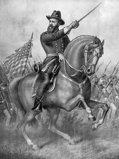 'Benjamin Harrison Riding Horse/Civil War' Giclee Print | Art.com