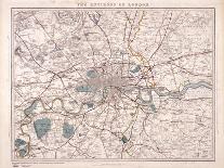 Map of London, C1860-Benjamin Rees Davies-Premier Image Canvas