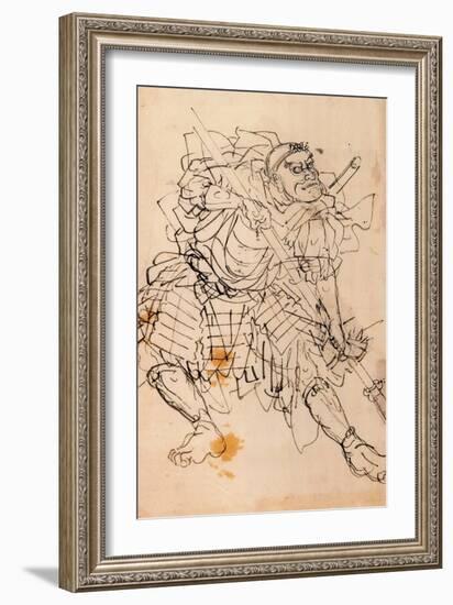 Benkei Holding a Halberd-Kuniyoshi Utagawa-Framed Giclee Print