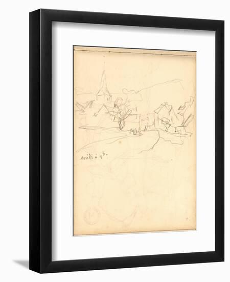 Bennecourt (Pencil on Paper)-Claude Monet-Framed Giclee Print