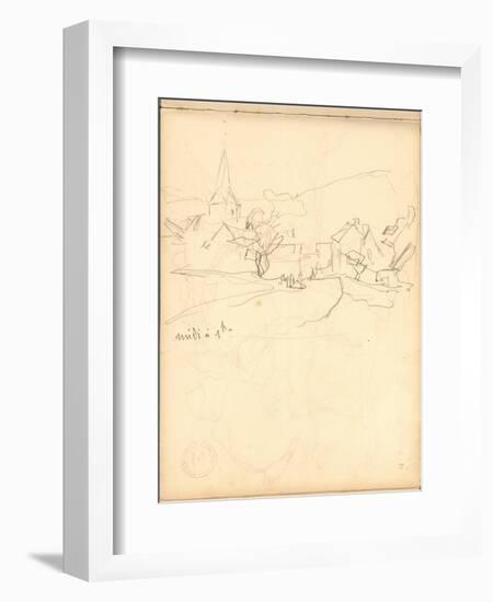 Bennecourt (Pencil on Paper)-Claude Monet-Framed Giclee Print