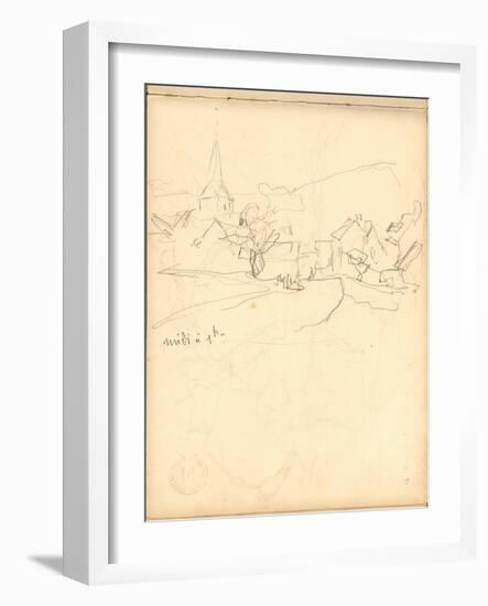 Bennecourt (Pencil on Paper)-Claude Monet-Framed Giclee Print
