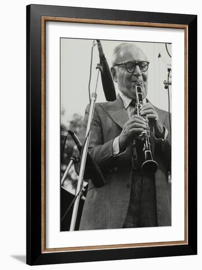 Benny Goodman Playing His Clarinet, Knebworth, Hertfordshire, 1982-Denis Williams-Framed Photographic Print