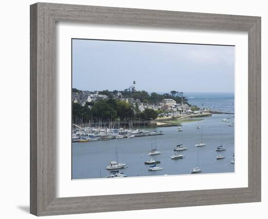 Benodet, a Popular Sailing Resort on the River Odet Estuary, Southern Finistere, Brittany, France-Amanda Hall-Framed Photographic Print