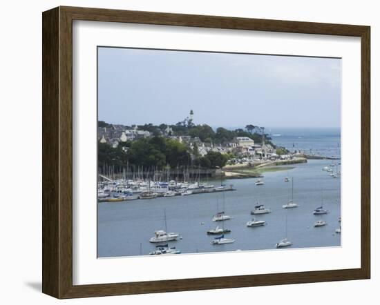 Benodet, a Popular Sailing Resort on the River Odet Estuary, Southern Finistere, Brittany, France-Amanda Hall-Framed Photographic Print