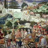 Procession of the Magi: Wall with Giuliano-Benozzo Gozzoli-Giclee Print