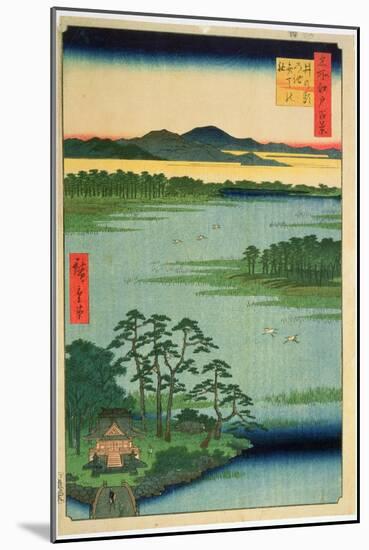 Benten Shrine, Inokashia Pond, from the Series 'One Hundred Famous Views of Edo', 1856-Ando Hiroshige-Mounted Giclee Print