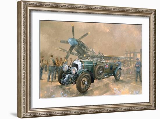 Bentley and Spitfire-Peter Miller-Framed Giclee Print