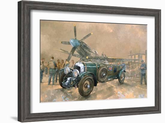 Bentley and Spitfire-Peter Miller-Framed Giclee Print