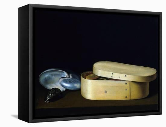 Bentwood Box and Nautilus Shell-Sebastian Stosskopf-Framed Premier Image Canvas